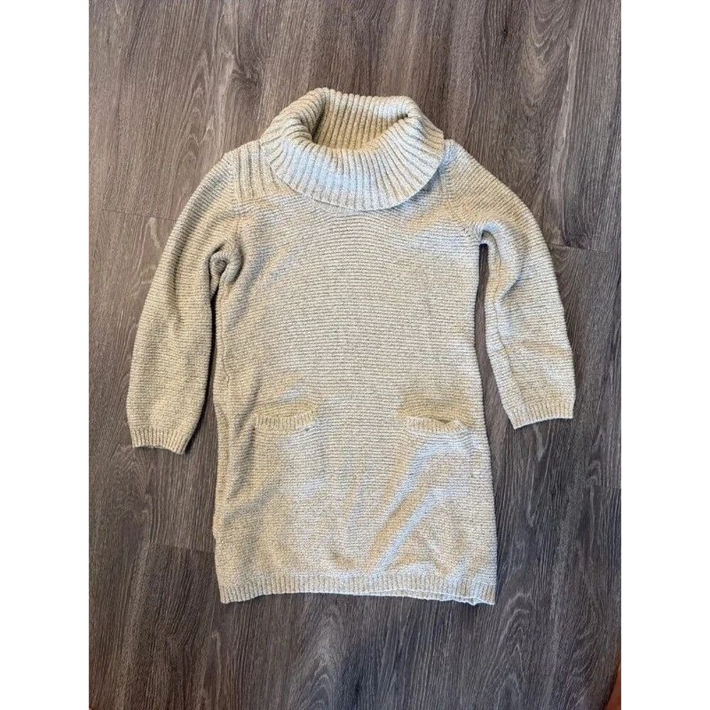 Style & Co beige, chunky cowl neck tunic long sweater Size M